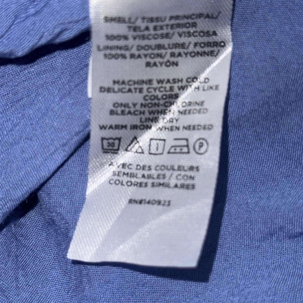 LOFT Blue Chambray Striped Dress Sz M - Picture 5 of 5